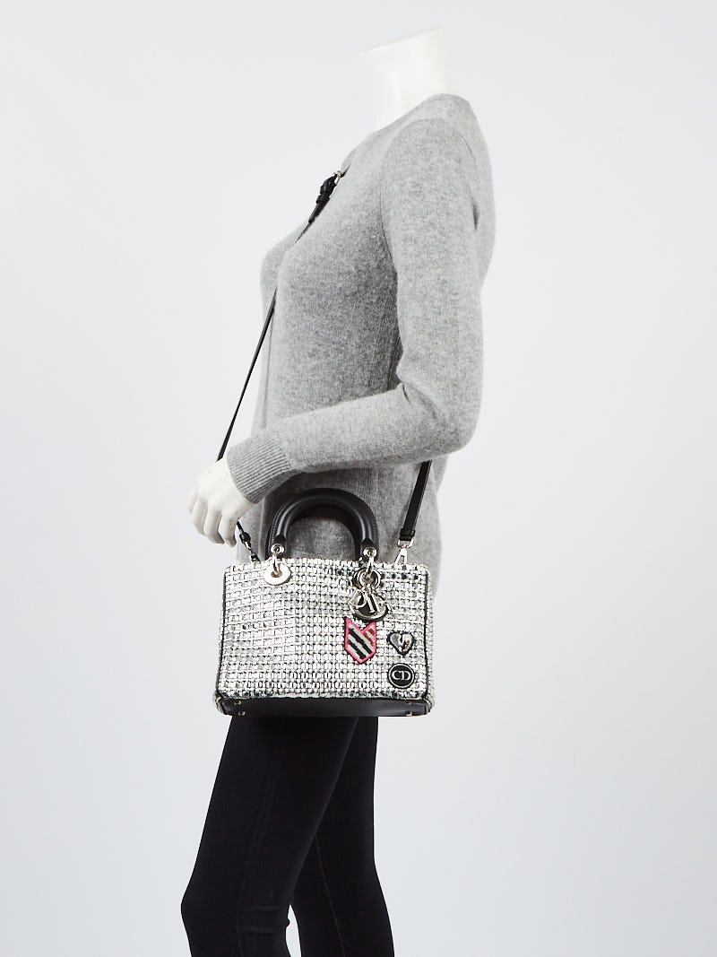 Christian Dior Lady Dior Tweed Top Handle Bag
