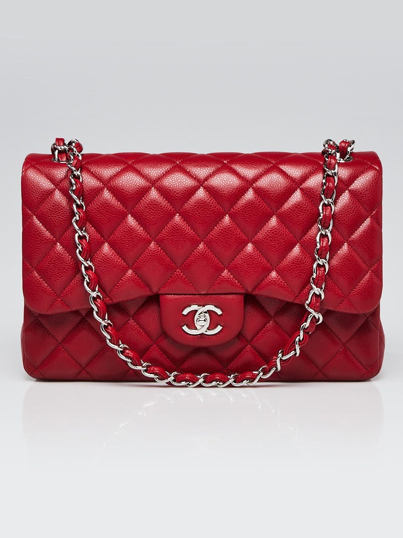 Chanel Pink Quilted Matte Caviar Leather Classic Jumbo Double Flap Bag - Yoogi's  Closet