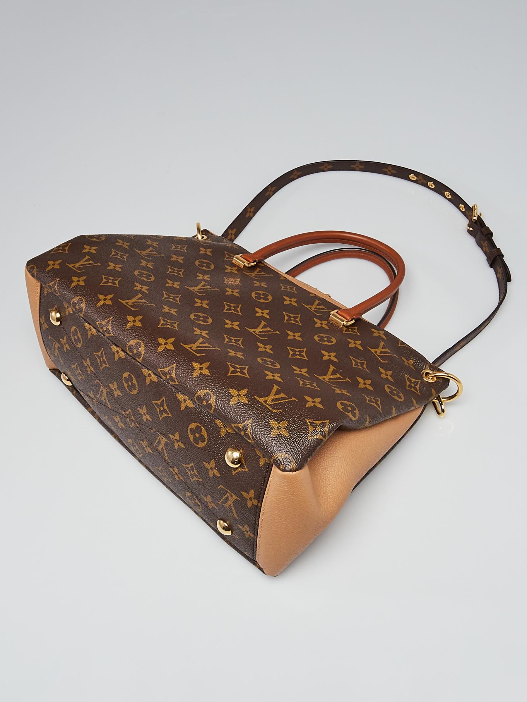 Louis Vuitton Sesame Leather and Monogram Coated Canvas Double V Bag -  Yoogi's Closet