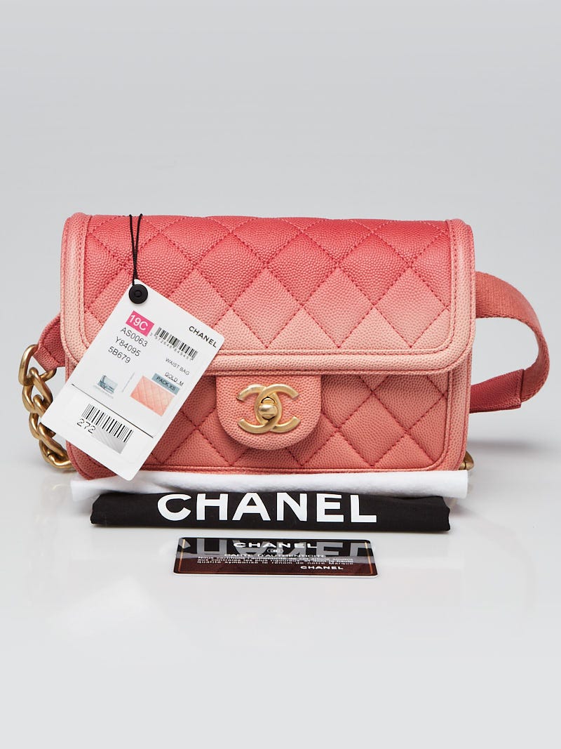 Chanel Coral Ombre Quilted Caviar Leather Sunset by the Sea Belt Bag -  Yoogi's Closet