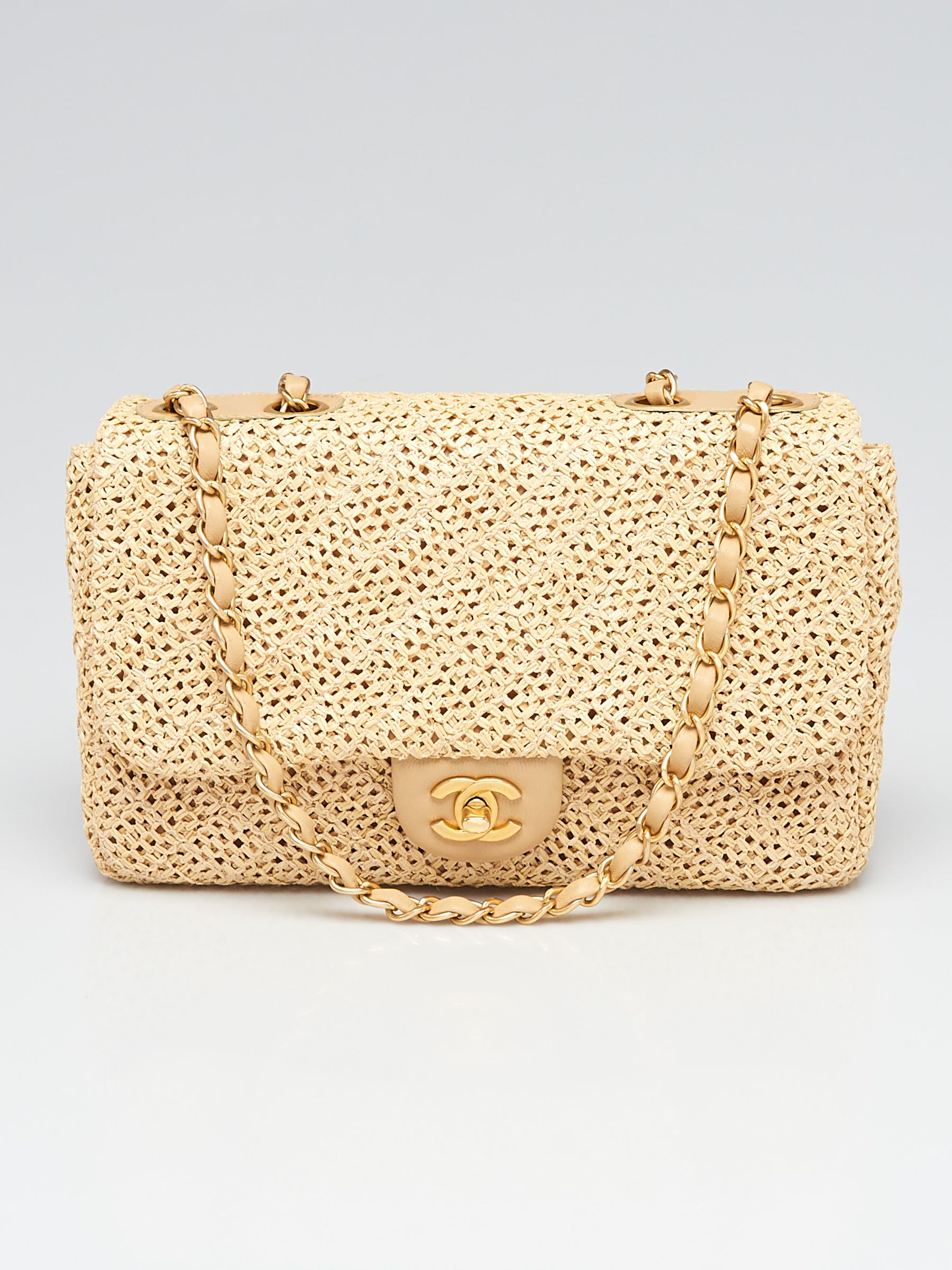 Chanel - Classic Flap Bag - Beige Raffia