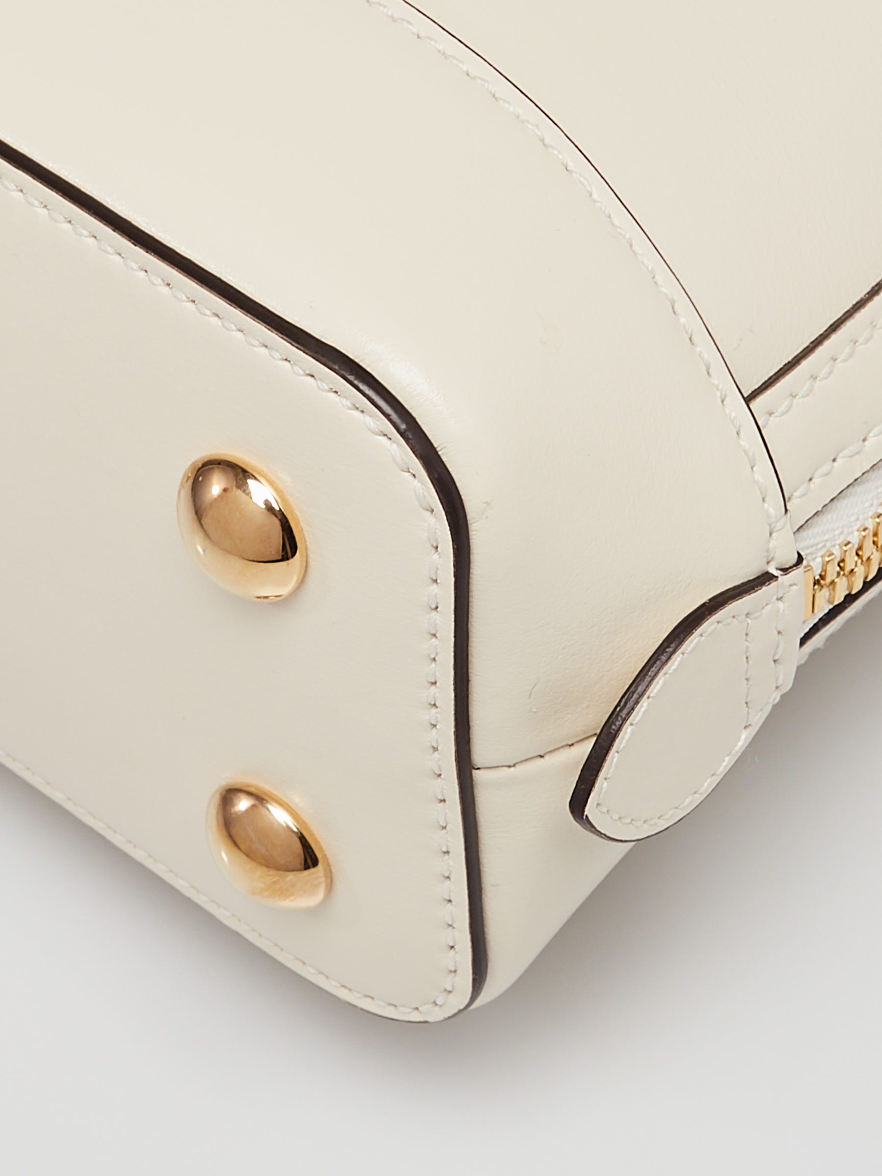 Gucci White Leather Horsebit 1955 Mini Bag - Yoogi's Closet