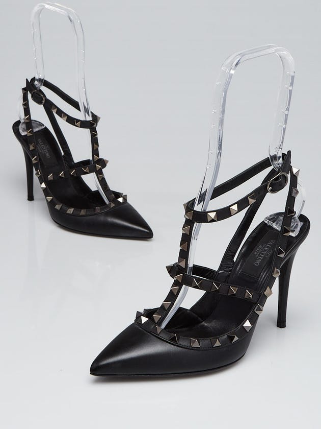 Valentino Black Leather Rockstud Noir Pumps Size 7/37.5