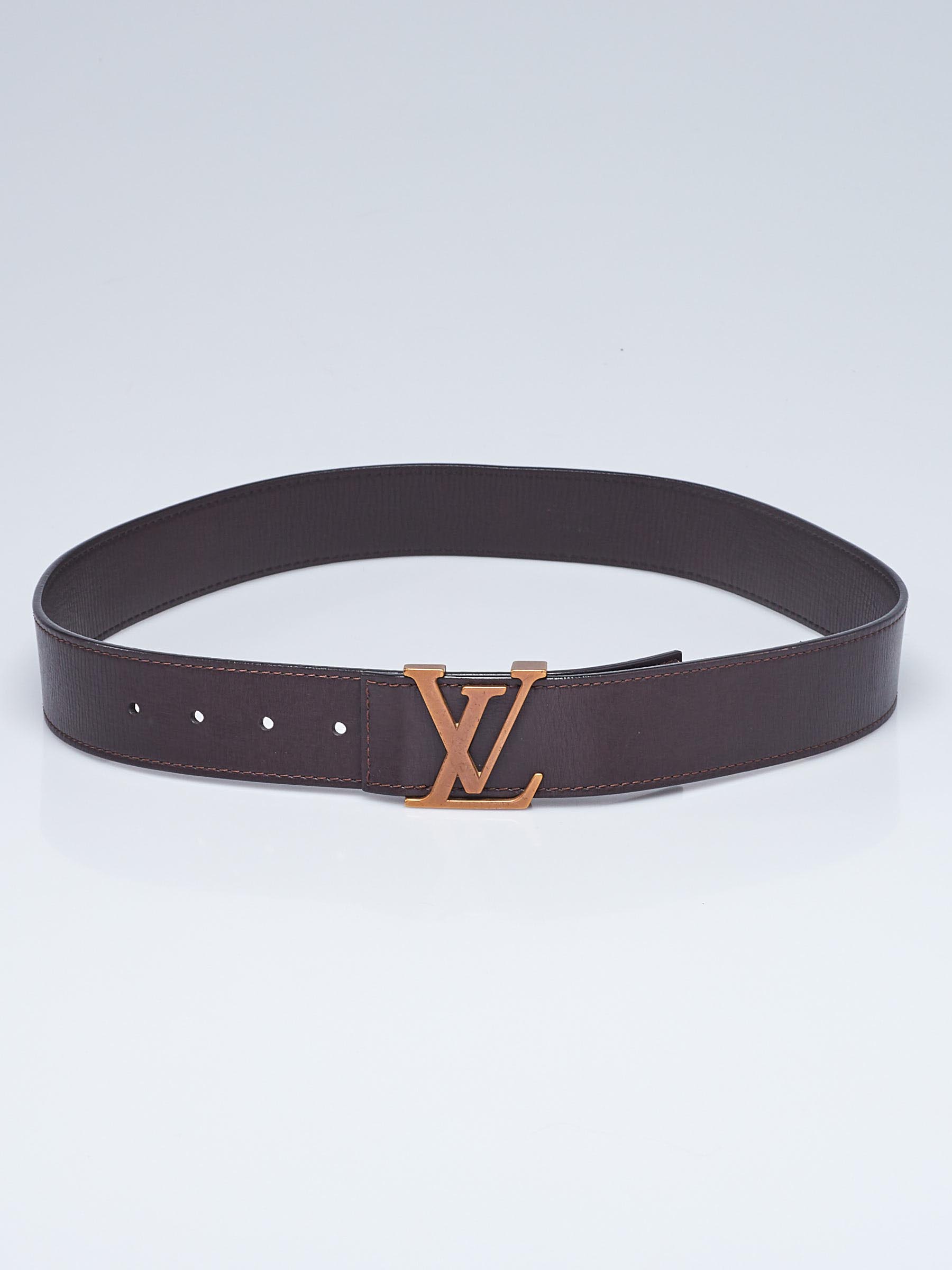 Brown Brand Logo Louis Vuitton Leather Belt