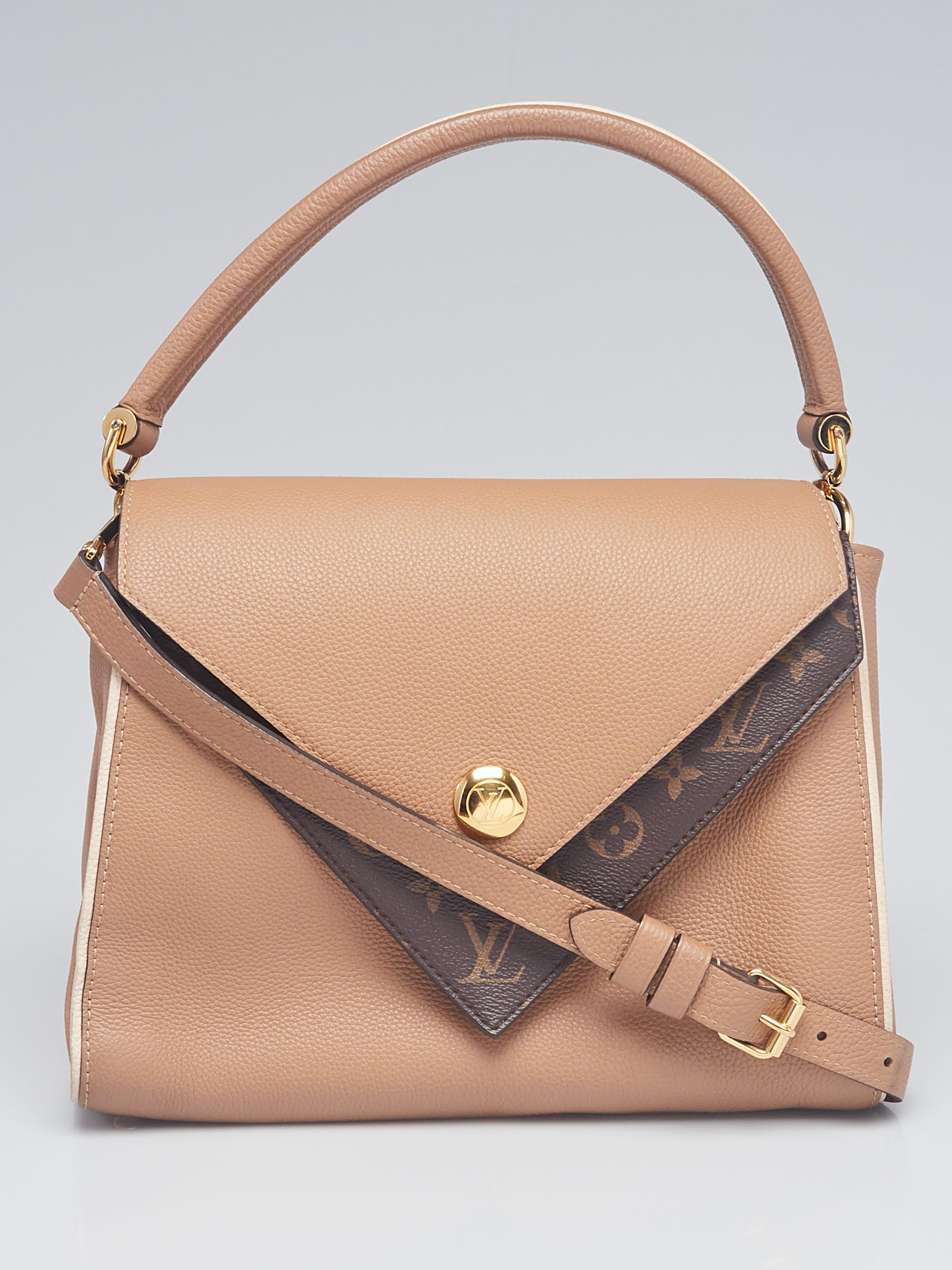 Louis Vuitton Sesame Leather and Monogram Coated Canvas Double V Bag -  Yoogi's Closet