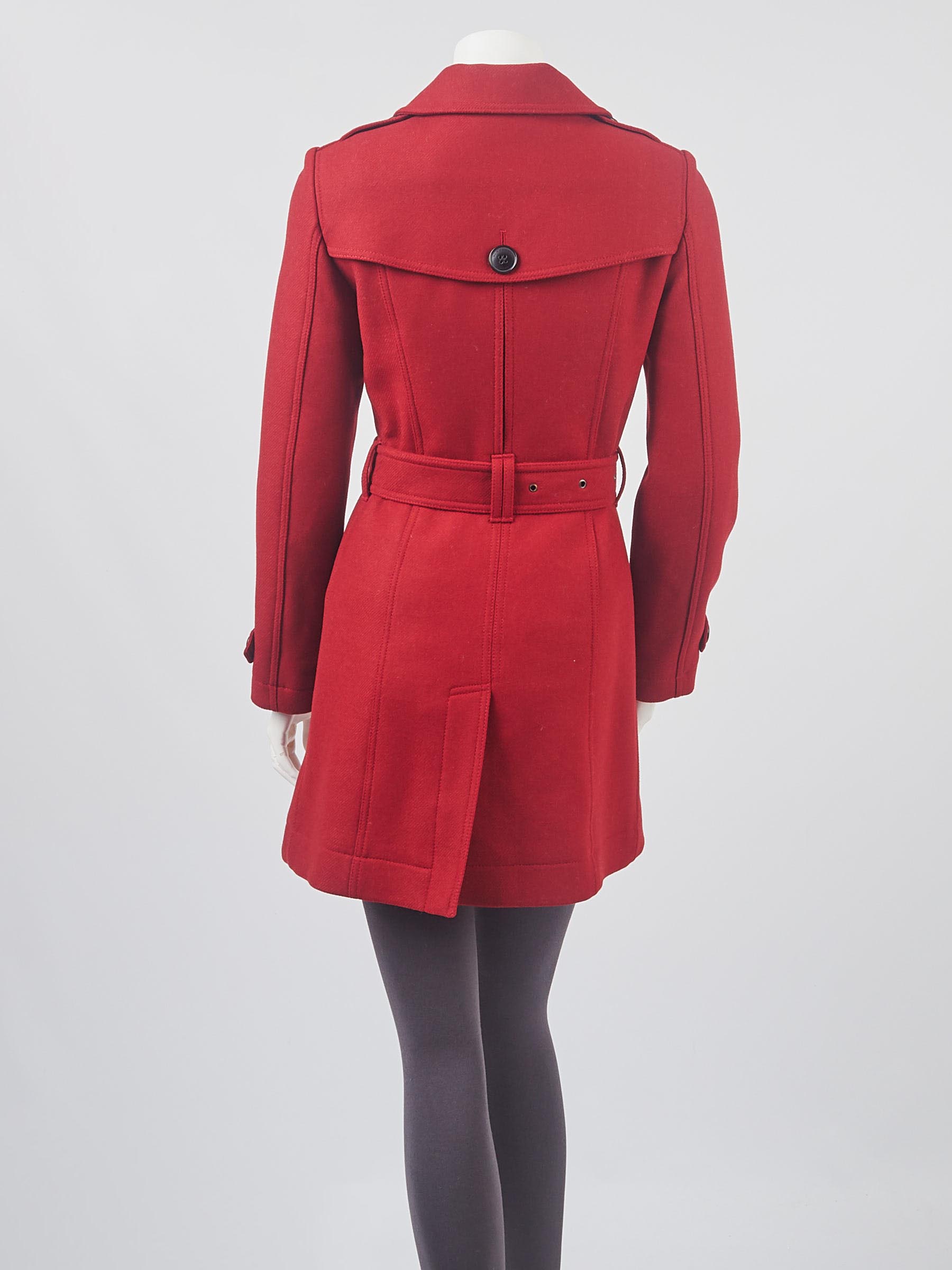 Burberry red shop wool coat