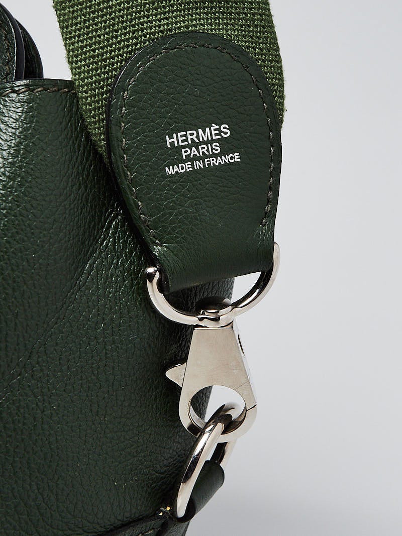 Hermes 26cm Vert Anglais Evercolor Leather Palladium Plated