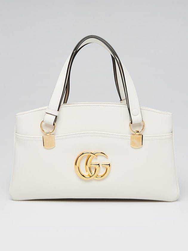 Gucci White Leather Arli Shoulder Bag