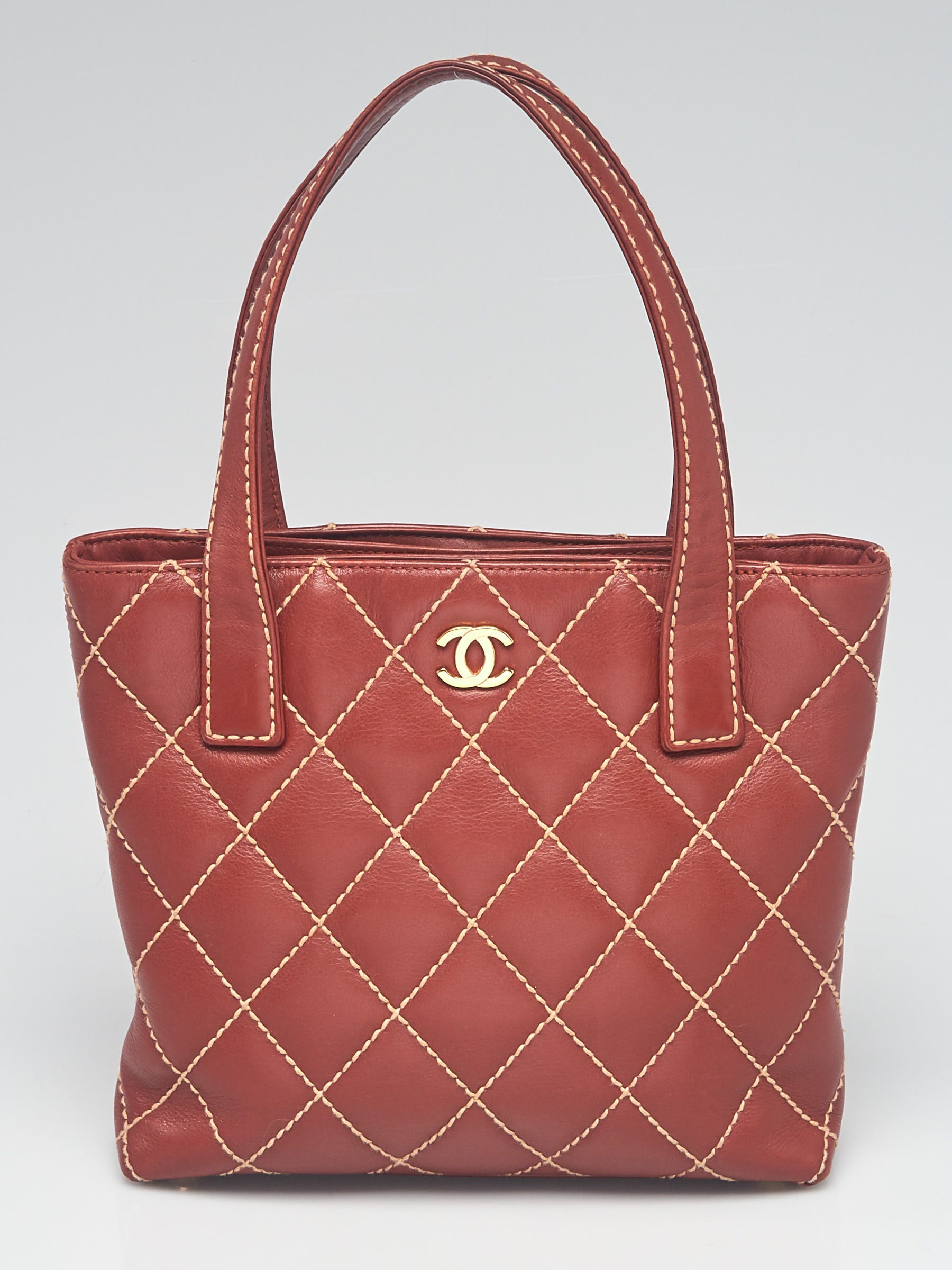 Chanel Brown Quilted Leather Wild Stitch Shoulder Bag Chanel