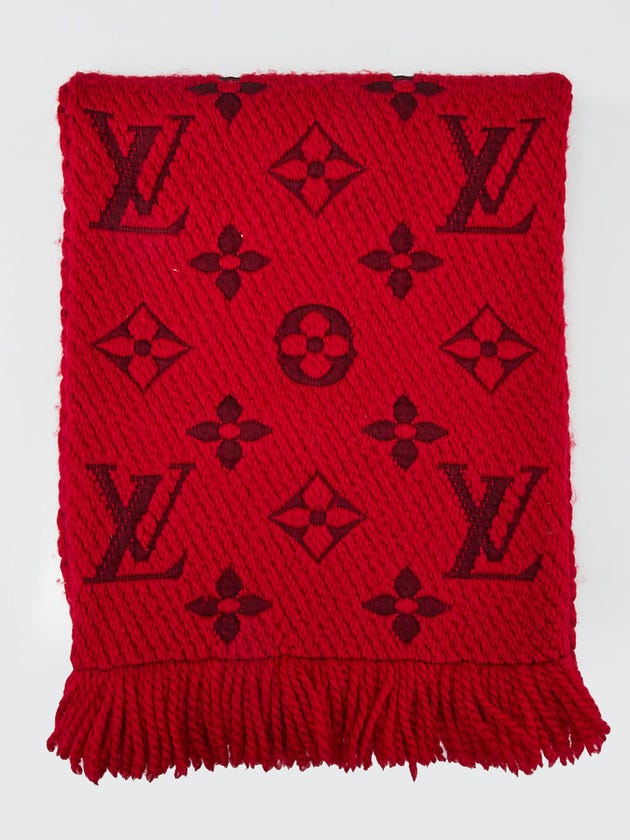 Louis Vuitton Ruby Wool/Silk Logomania Scarf
