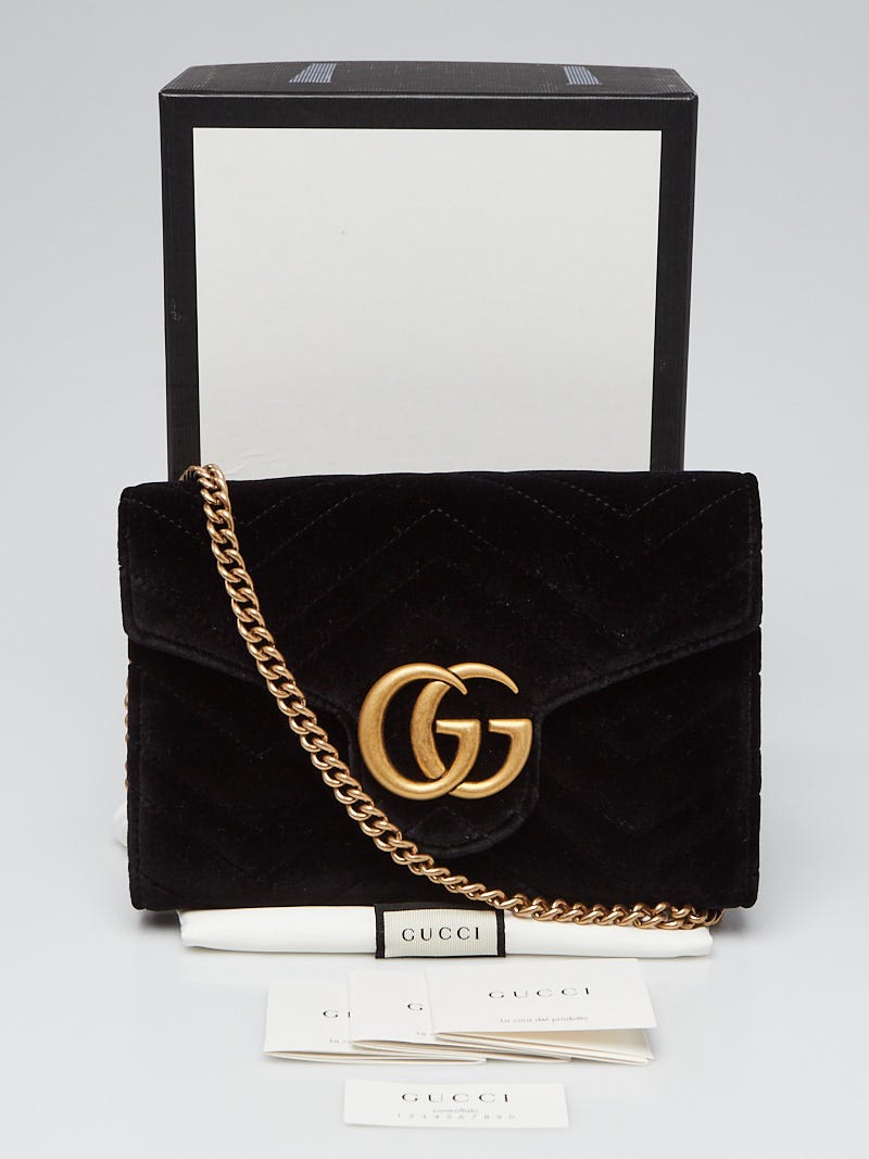 Gg marmont velvet 2025 wallet on chain