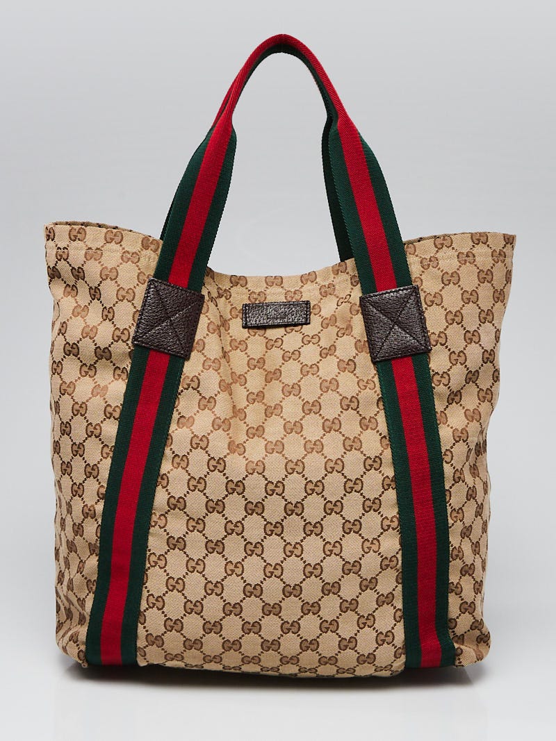 Gucci Beige GG Canvas Vintage Web Tote Gucci