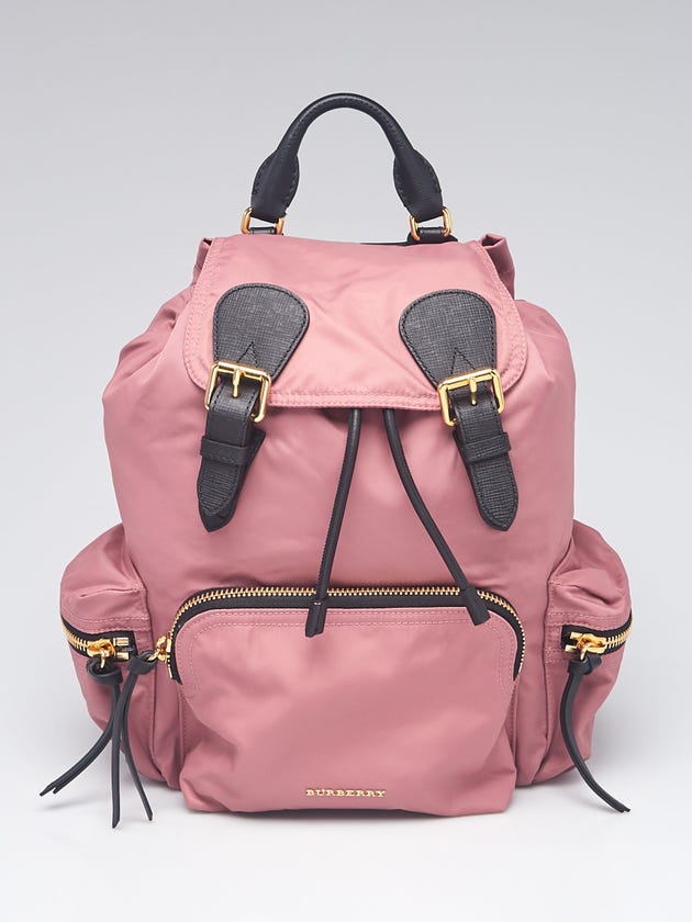 burberry pink leather backpack The Rucksack Nylon Beige Looply quilted backpack crafted from Italian Burberry Pink/Black Technical Nylon and