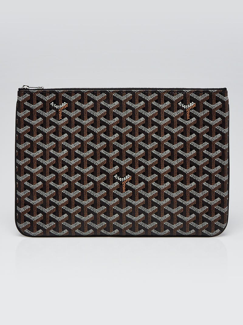 Goyard Black Chevron Print Coated Canvas Pochette Senat MM Zip