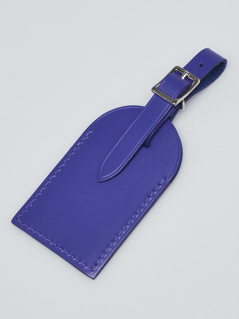 Louis Vuitton Purple Leather Cat Stamped Luggage Tag - Yoogi's Closet
