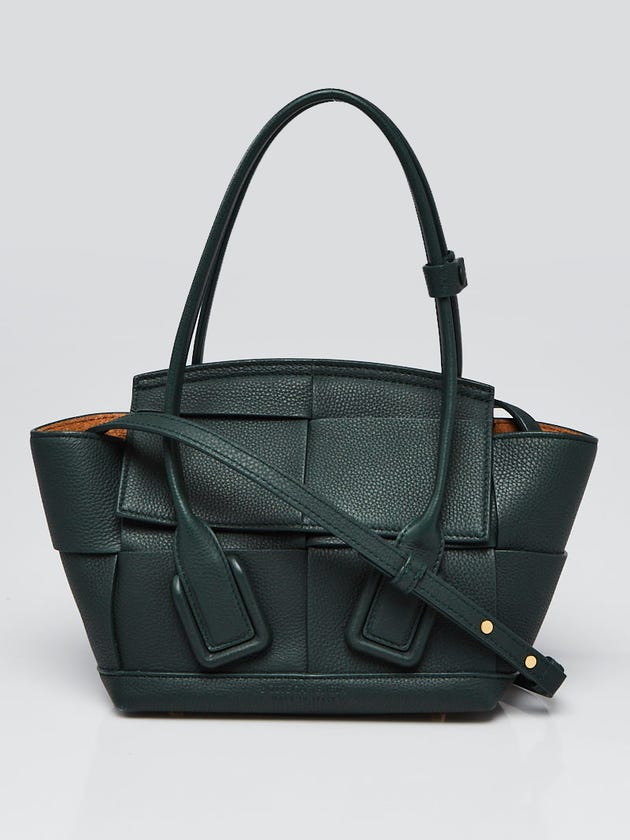 Bottega Veneta Pine Green Leather Mini Arco Crossbody Bag