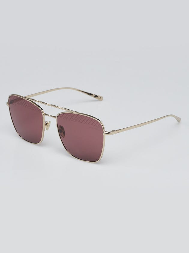 Chanel Goldtone Metal Frame Aviator Sunglasses- 4256