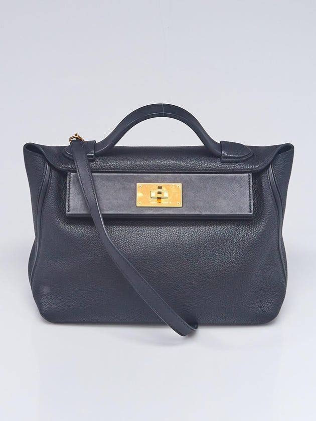 Hermes 29cm Black Togo Leather Gold Plated 24/24 Bag