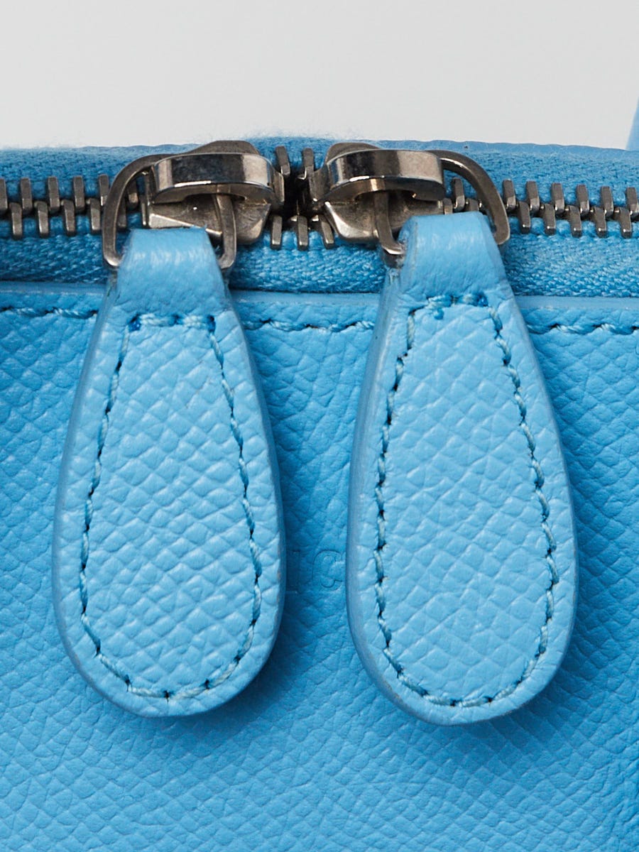 Balenciaga Light Blue Pebbled Leather Ville XXS Logo
