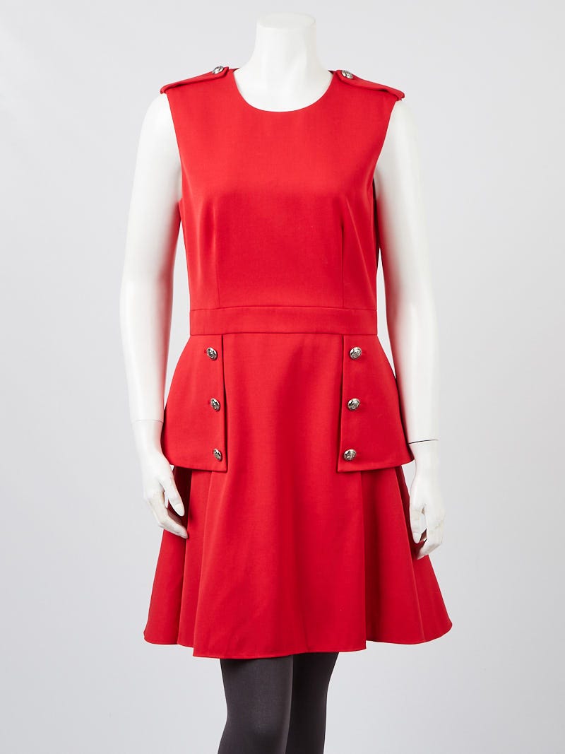 Louis Vuitton - Authenticated Dress - Wool Red for Women, Good Condition