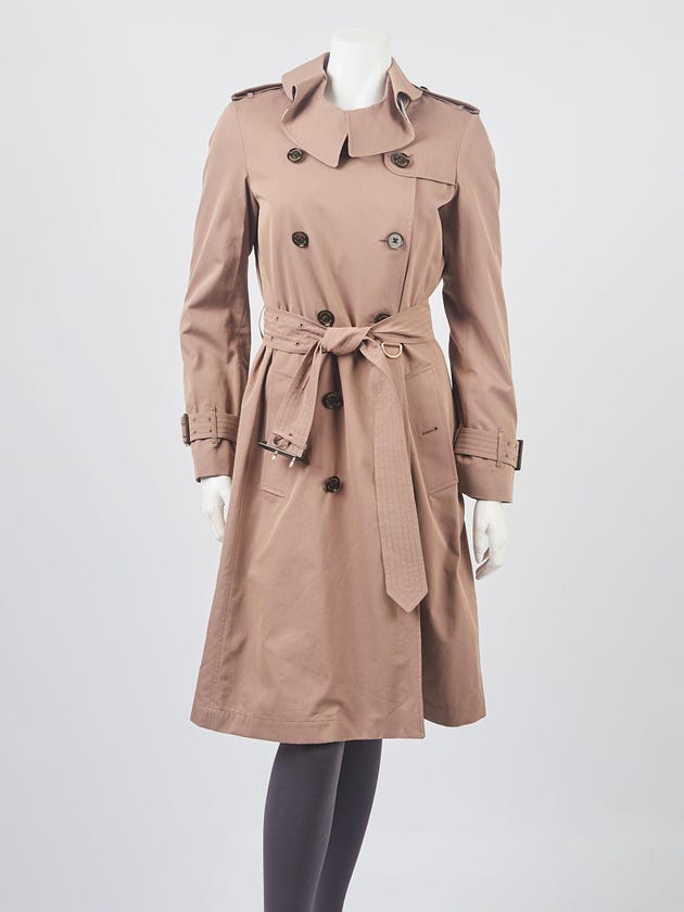 Burberry  Taupe Cotton Townly Trench Coat Size 6/40