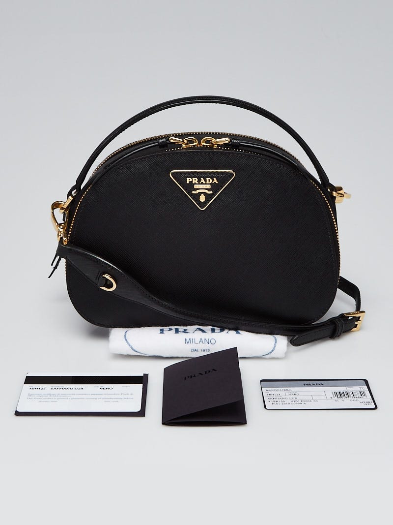 Odette leather bag Prada Black in Leather - 24623320