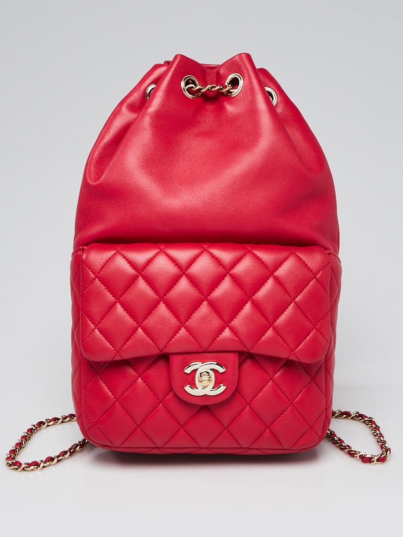 Chanel Dark Red Diamond Quilted Lambskin Leather Trendy WOC Clutch Bag -  Yoogi's Closet