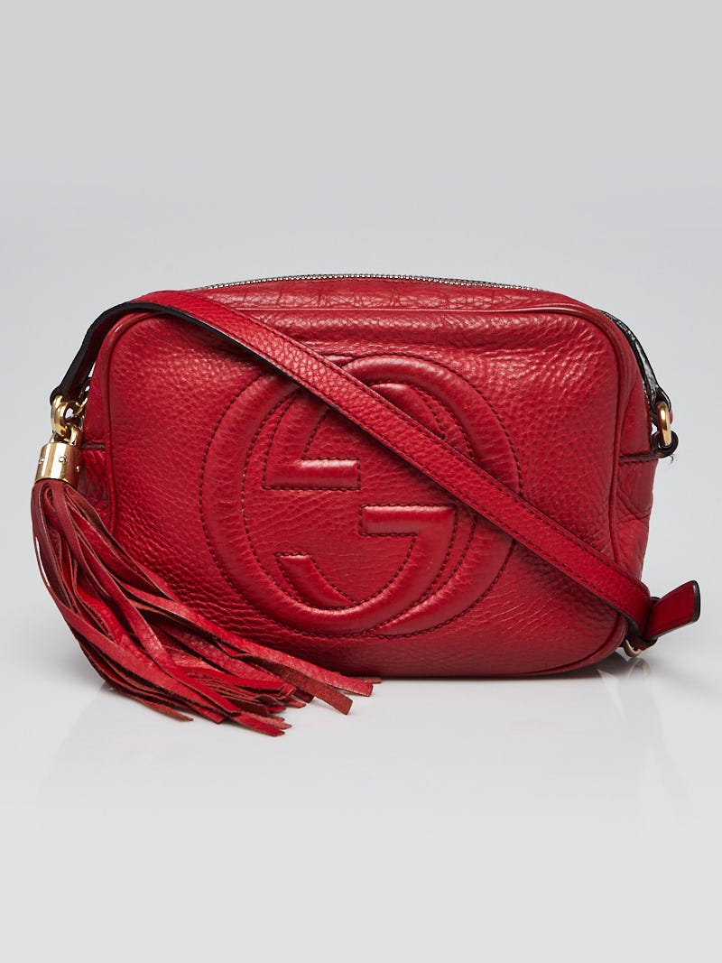 Gucci Soho Disco Small Red Pebbled Leather Bag used