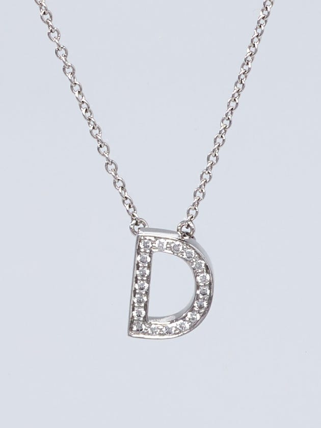 Tiffany & Co. Platinum and Diamond "D" Pendant Necklace