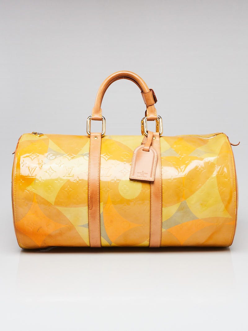 Vintage Louis Vuitton Yellow Floral Vernis Shoulder Bag