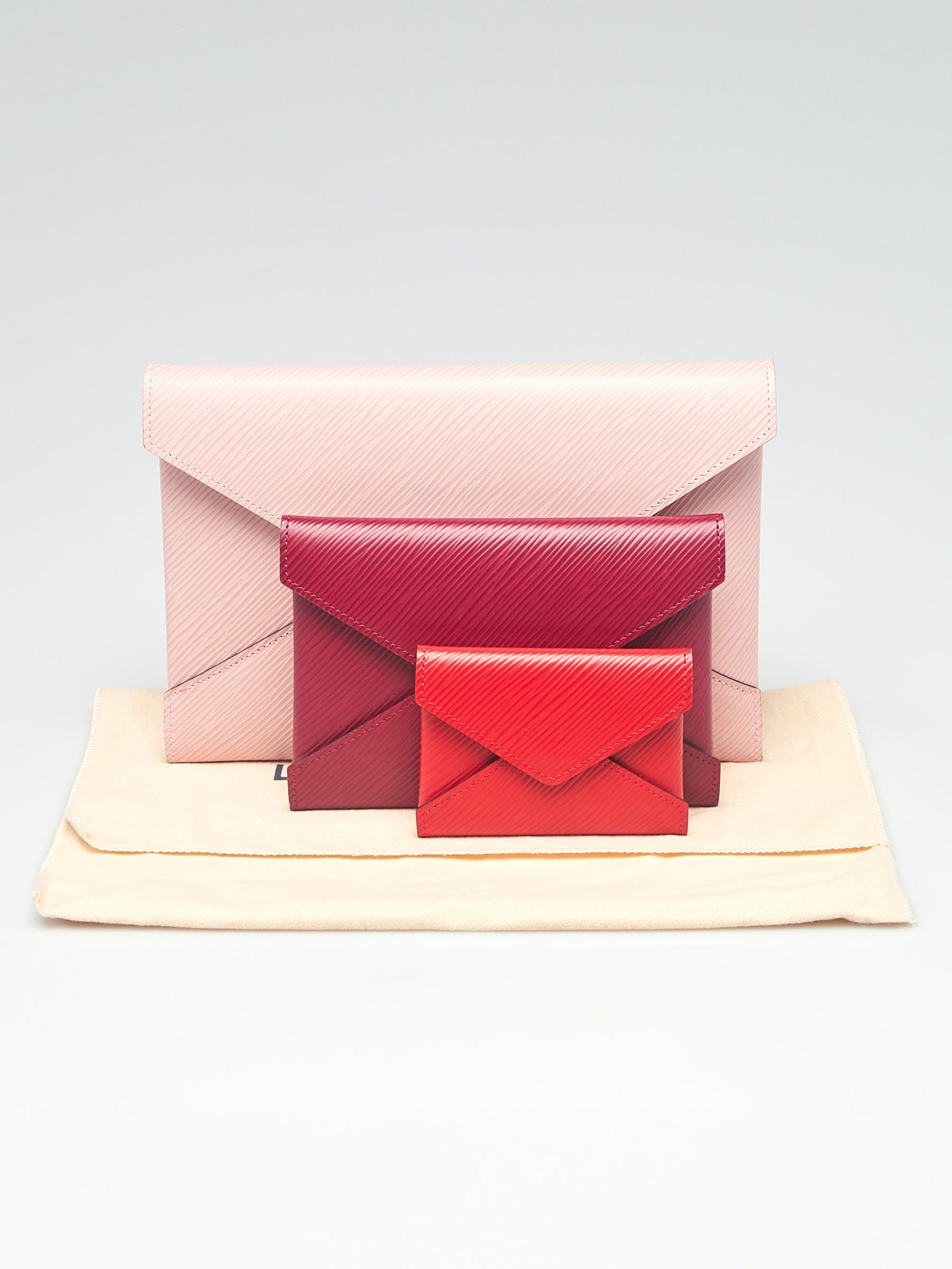 Louis Vuitton Red EPI Leather Pochette Business Flap Envelope Clutch Envelope