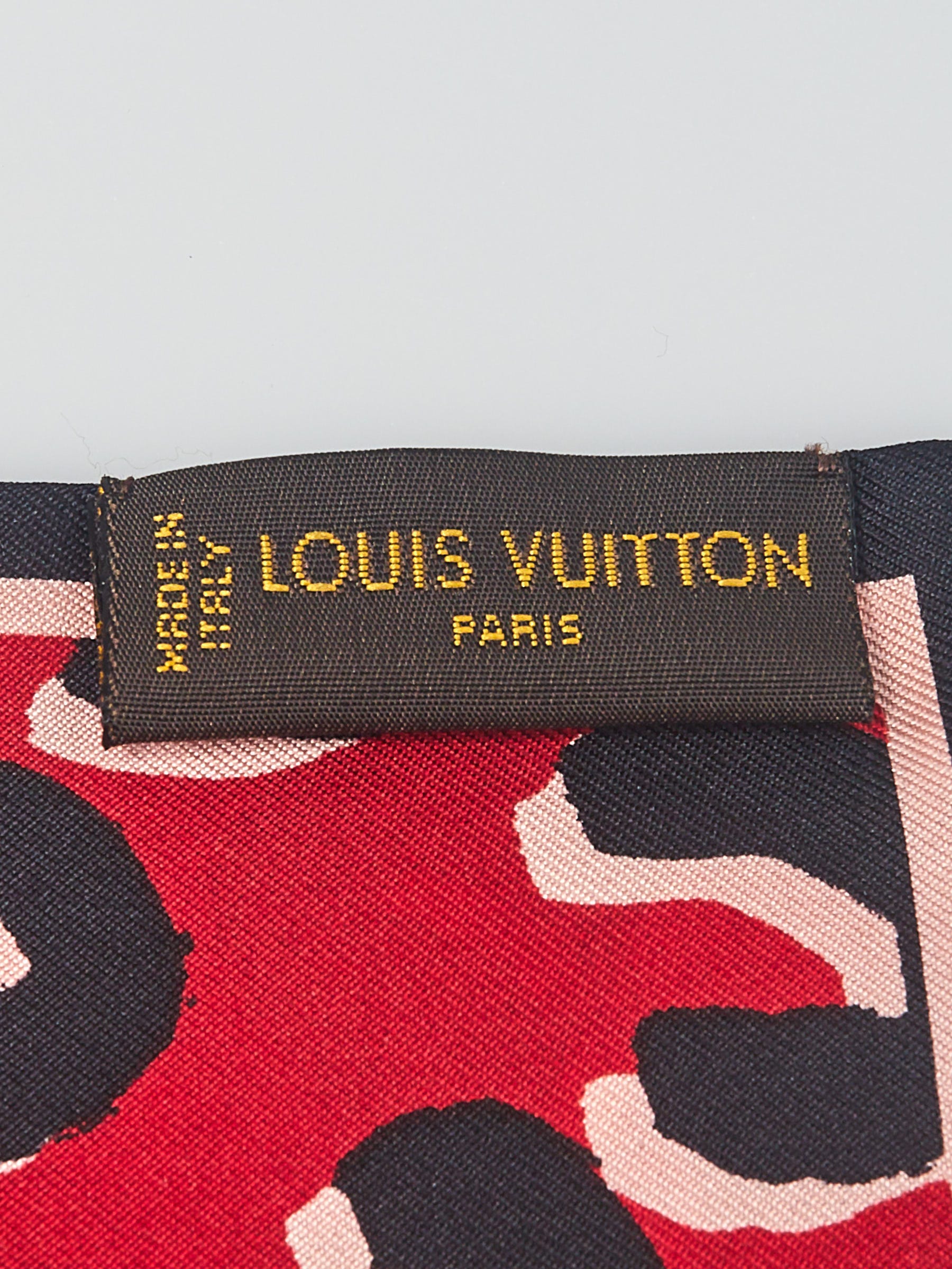 Louis Vuitton Stephen Sprouse Red Leopard Print Silk Bandeau Scarf -  Yoogi's Closet