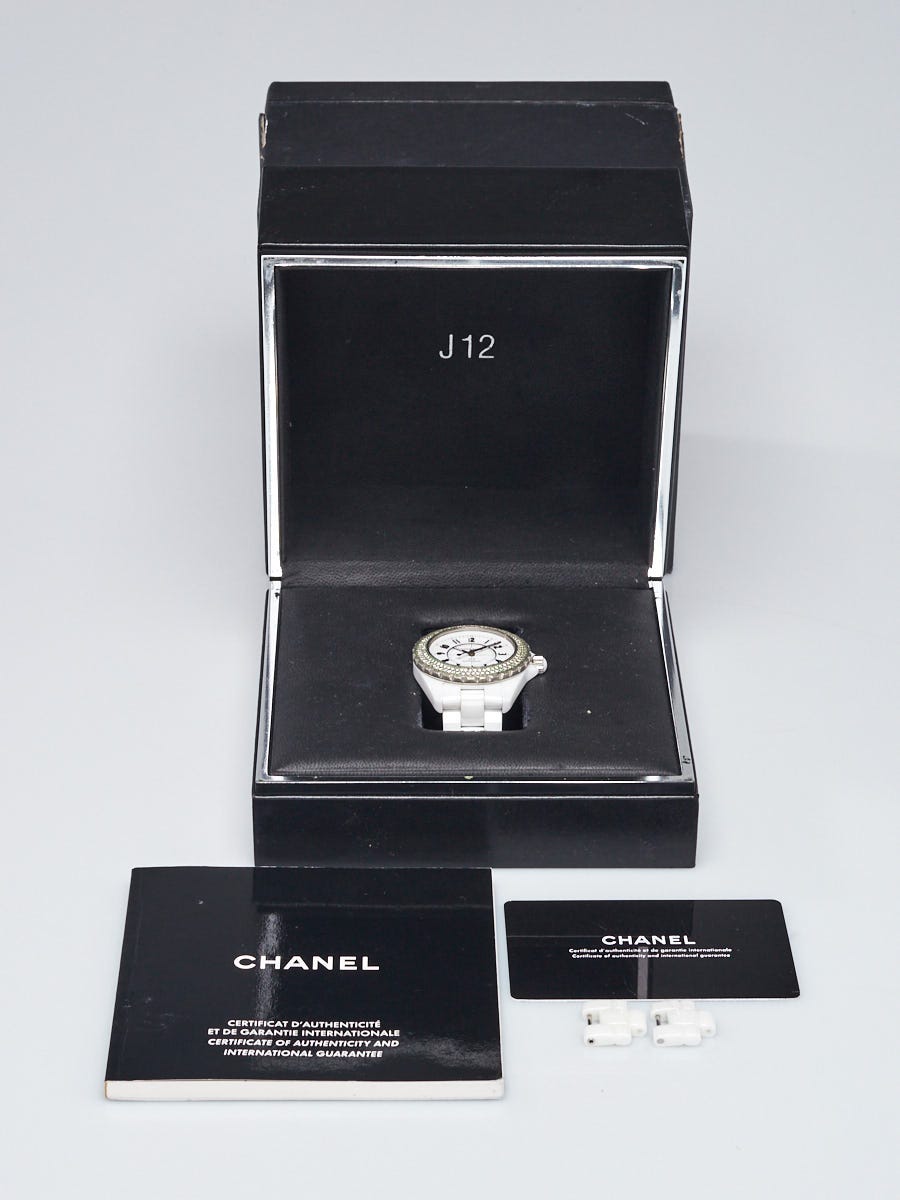 Chanel White J12 Ceramic and Diamond 38mm Automatic Watch