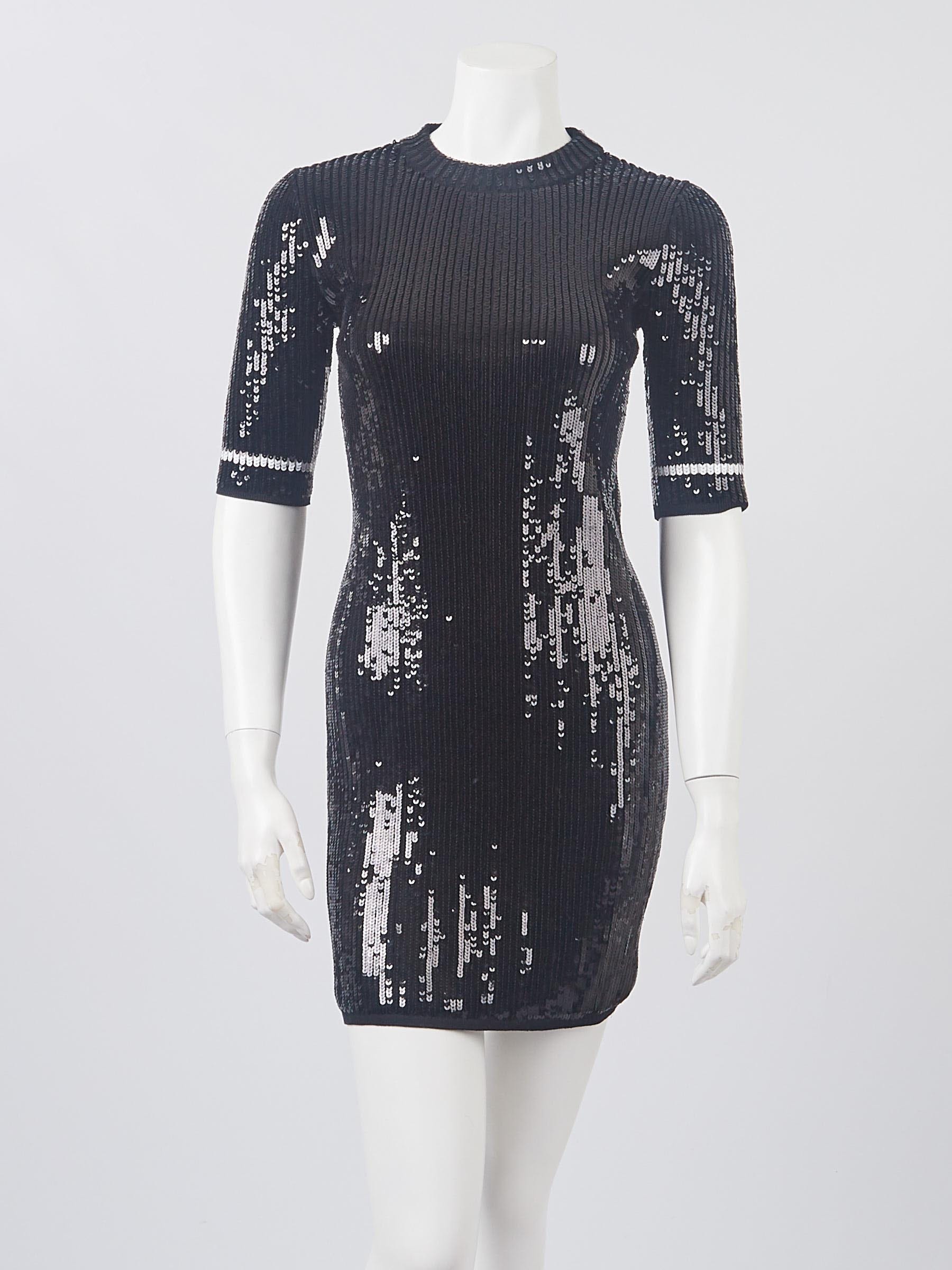 Louis Vuitton Black Cotton Sequin Ribbed Sweater Dress Size XS - Yoogi's  Closet