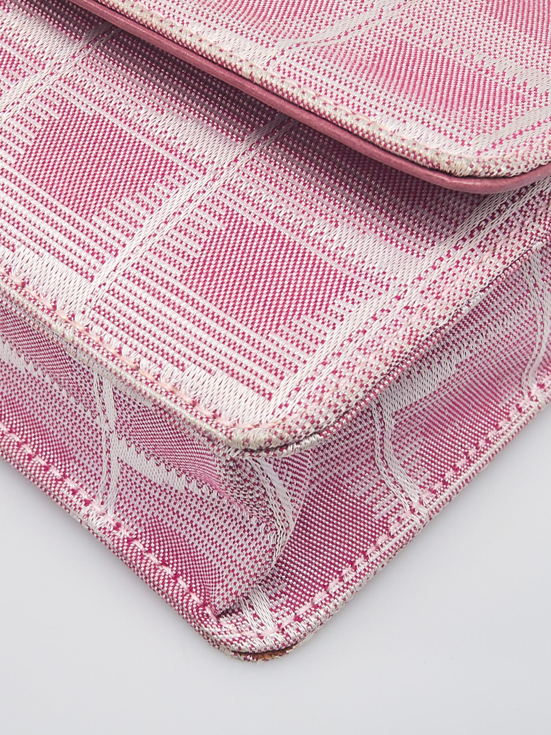 Chanel Pink Nylon CC Logo Travel Line WOC Clutch Bag | Yoogi's Closet