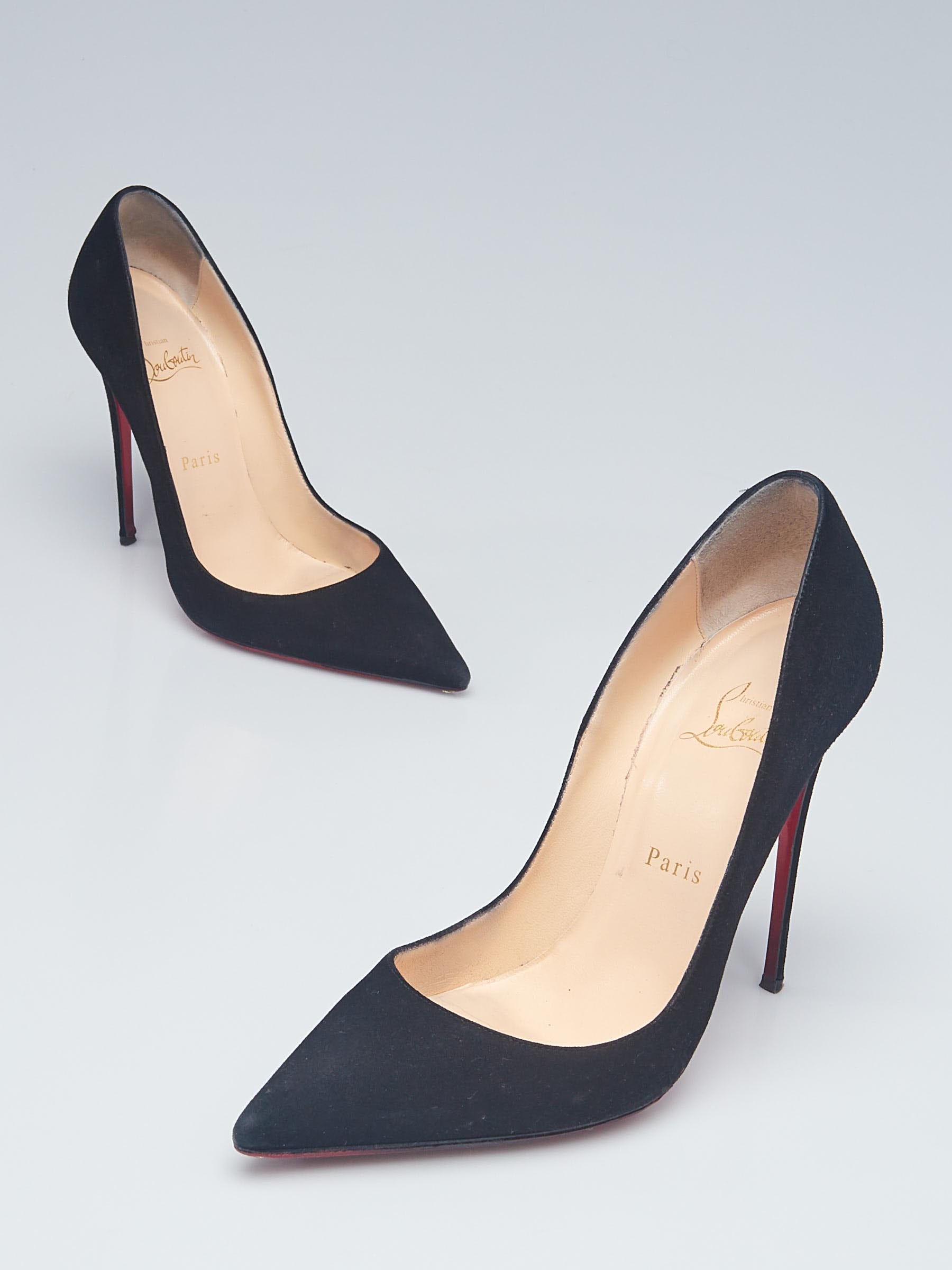 Christian louboutin 2025 black suede pumps