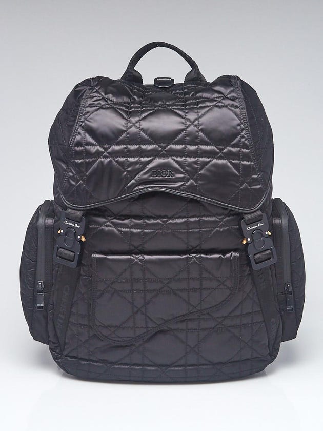 Christian Dior Black Cannage Quilted Nylon Dior Homme Backpack Bag