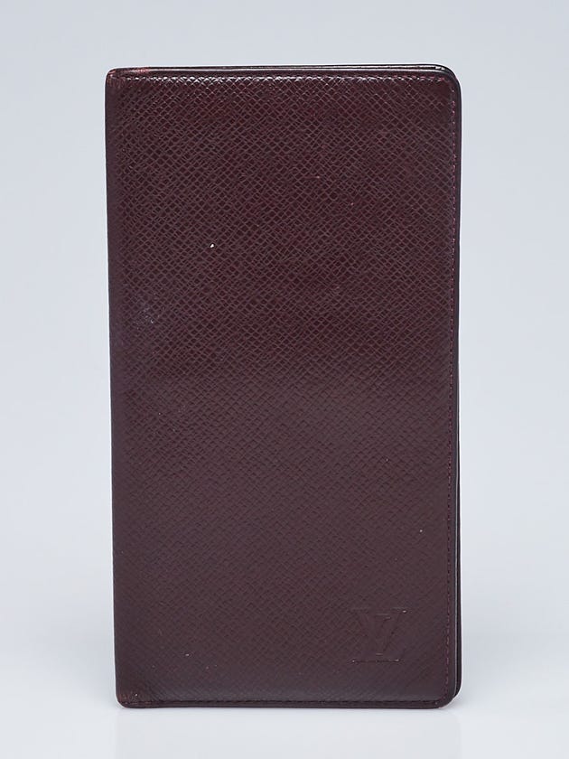 Louis Vuitton Dark Purple Taiga Leather Checkbook Wallet