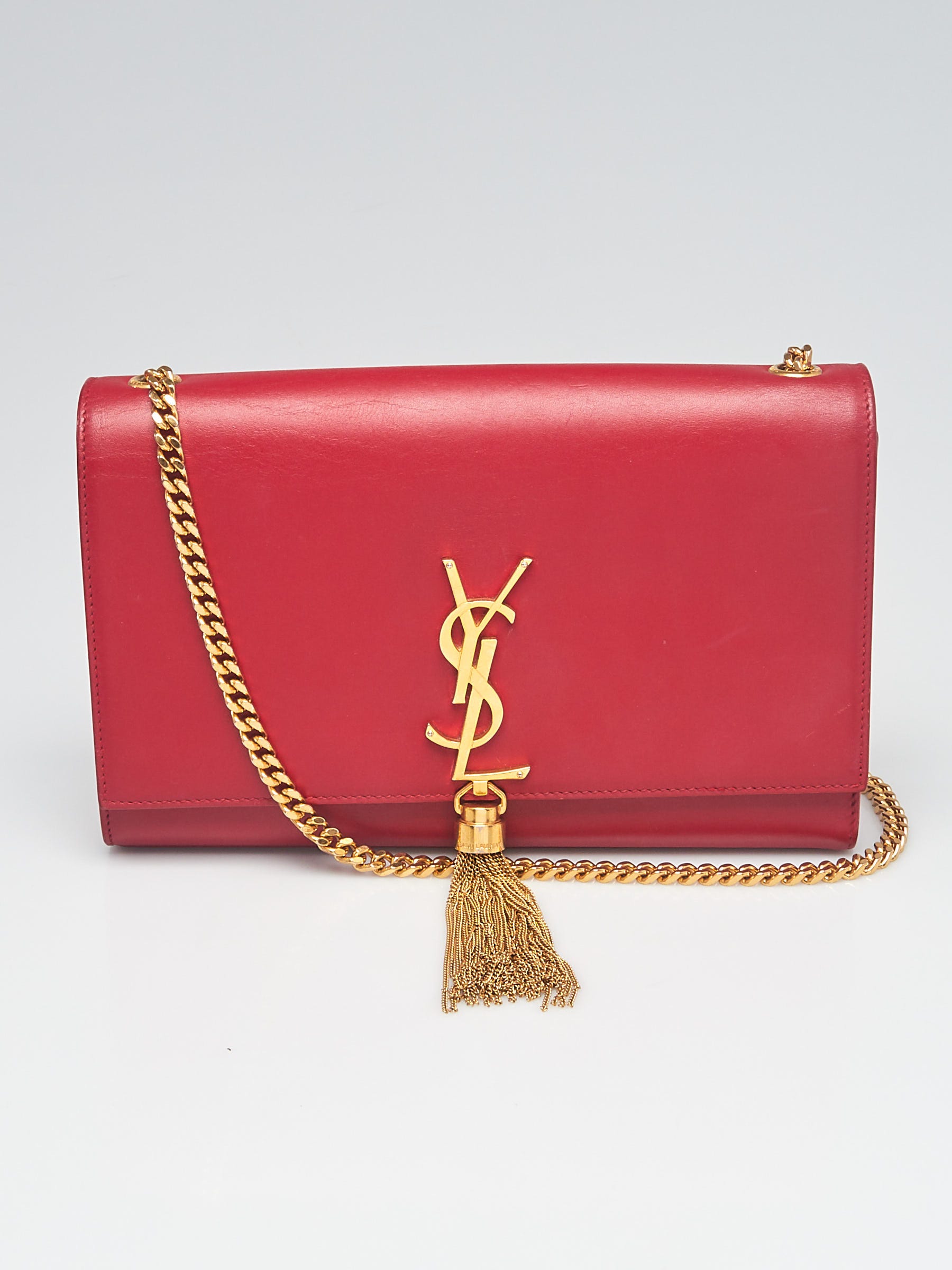 Others Saint Laurent Kate Small Tassel Monogram Red Suede Leather