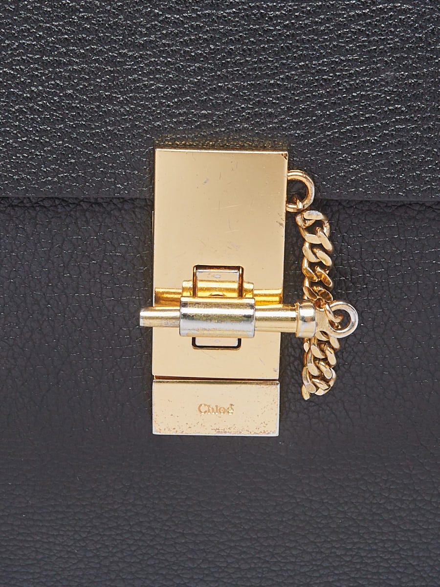 Chloe Black Pebbled Leather Small Drew Bag | Yoogi's Closet