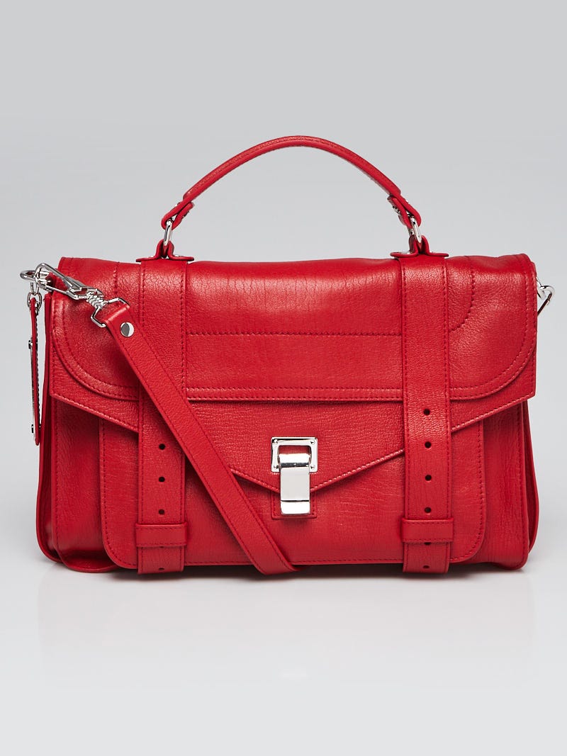 Proenza Schouler True Red Leather Medium PS1 Satchel Bag - Yoogi's Closet