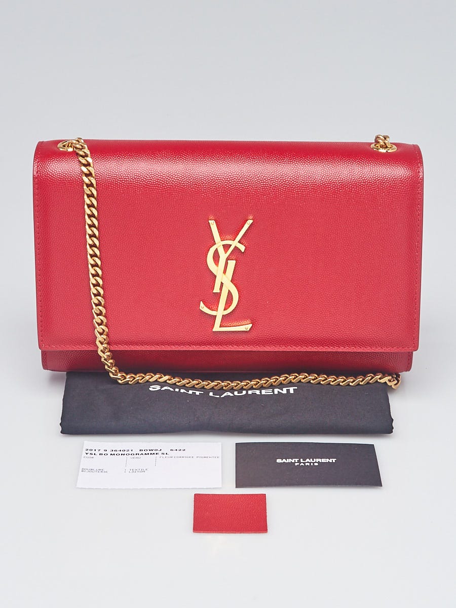 Yves Saint Laurent Metallic Pink Leather Small Kate Bag - Yoogi's Closet