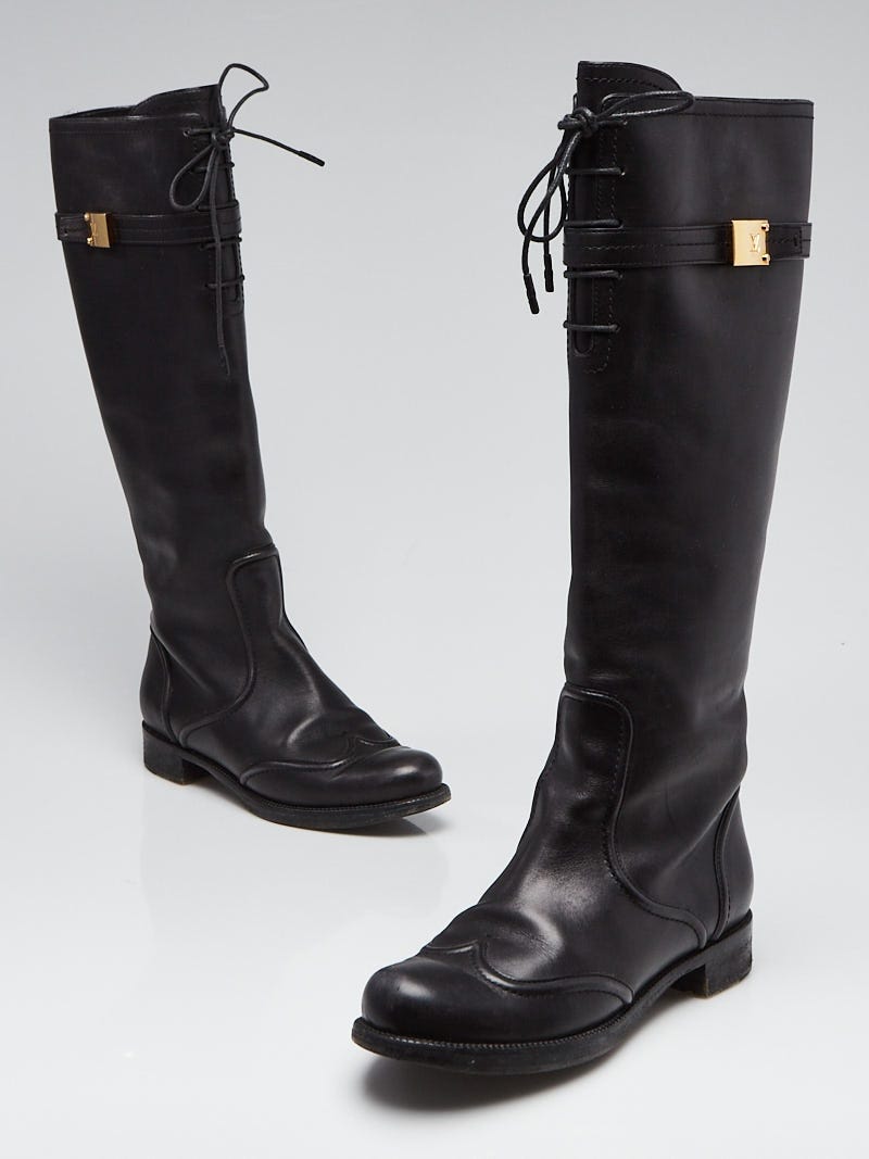louis vuitton boots 37 Black Leather ref.675141 - Joli Closet