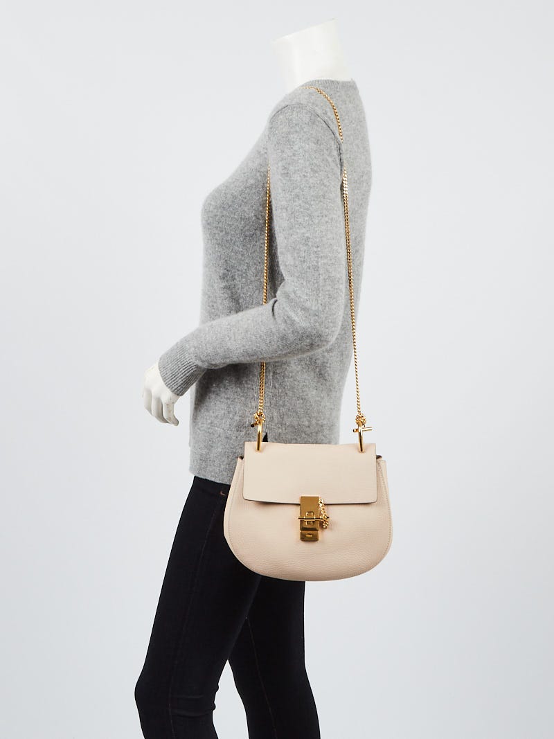 Chloe Abstract White Pebbled Leather Small Drew Bag Yoogi s Closet