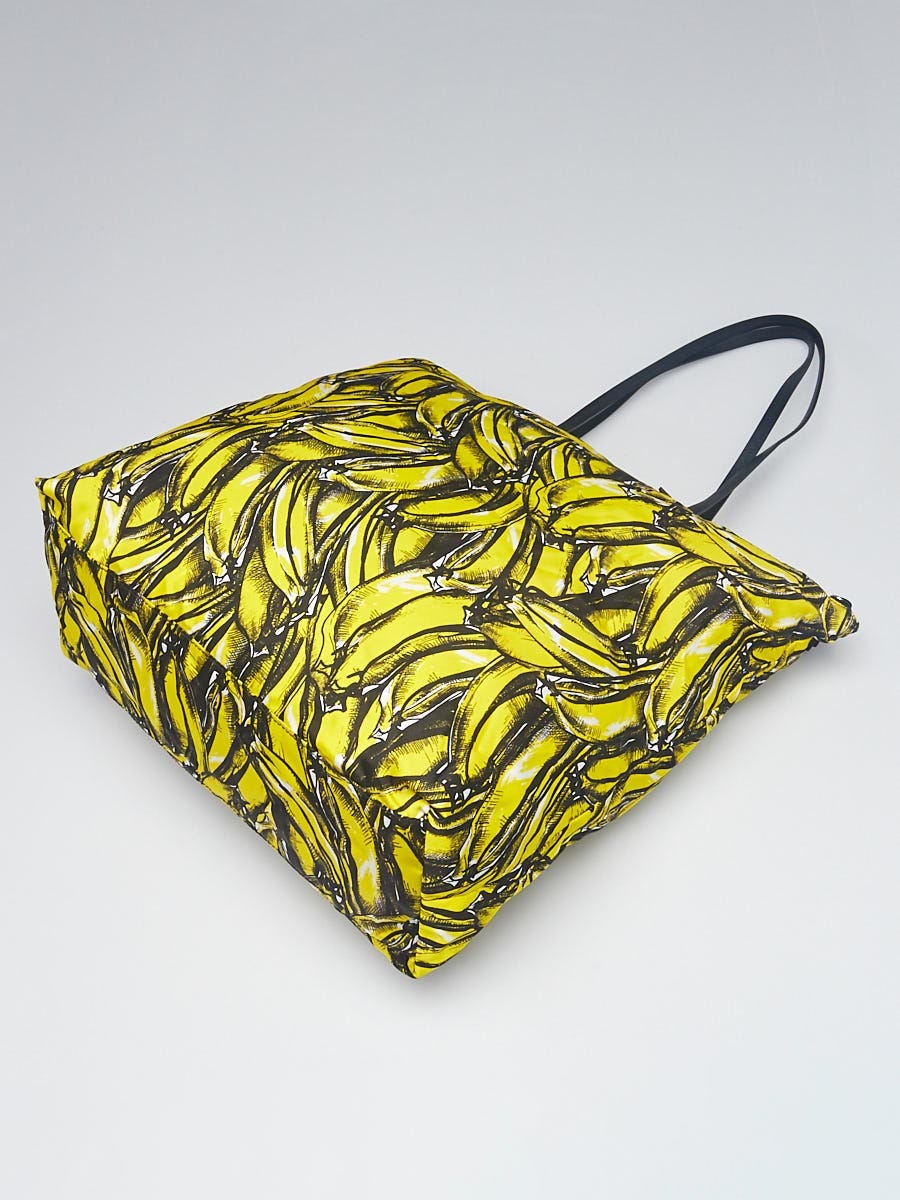 Prada Yellow Banana Print Nylon Tote Bag Yoogi s Closet