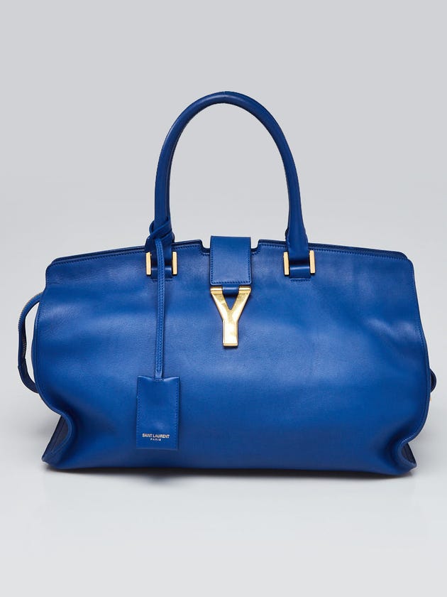 Yves Saint Laurent Blue Leather Medium Cabas ChYc Bag