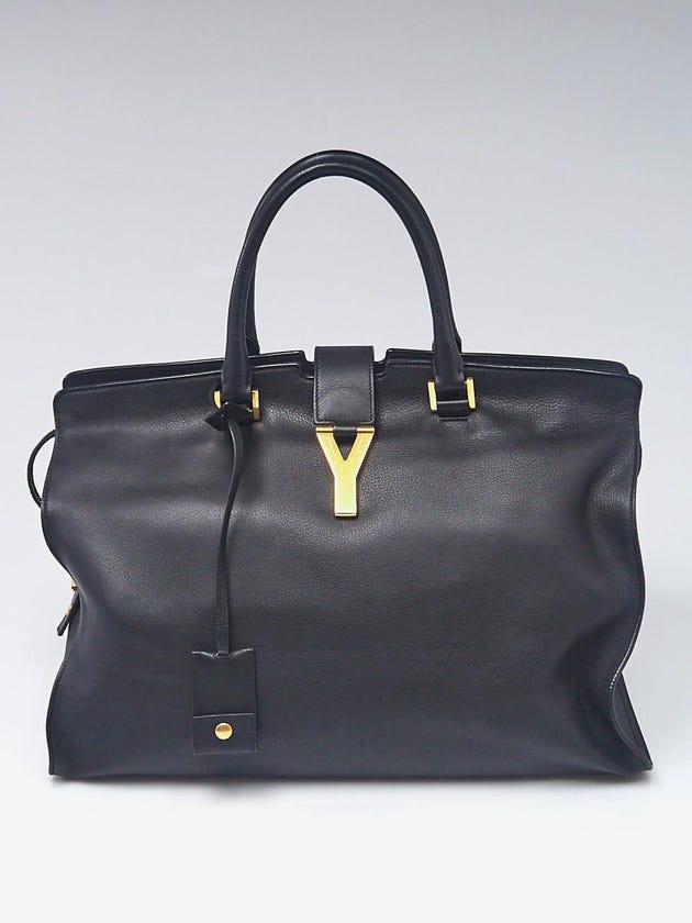 Yves Saint Laurent Black Leather Large Cabas ChYc Bag