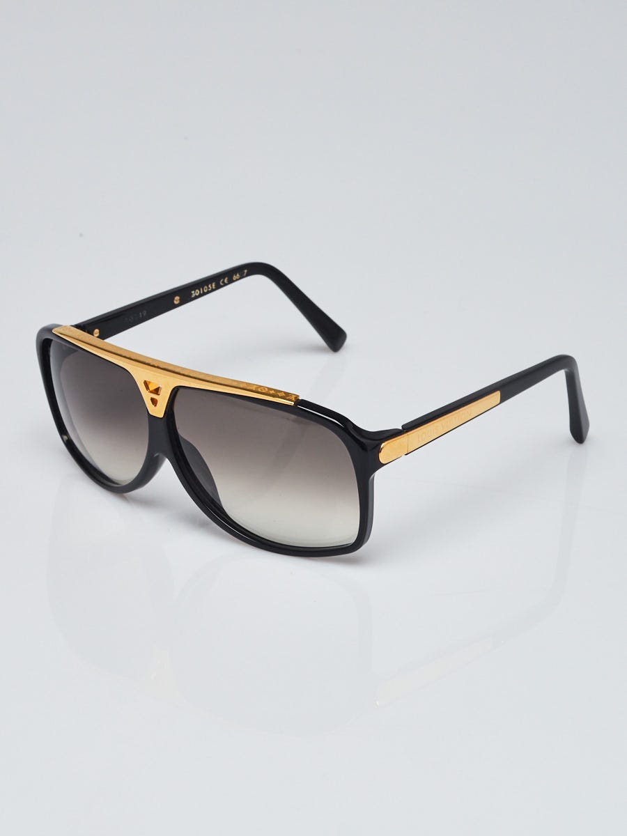 Louis Vuitton Evidence Unisex Sunglasses Z0105E Black & Gold