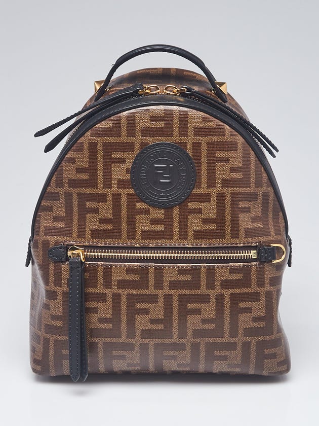 Fendi Brown Monogram FF 1974 Mini Backpack Bag 8BZ038