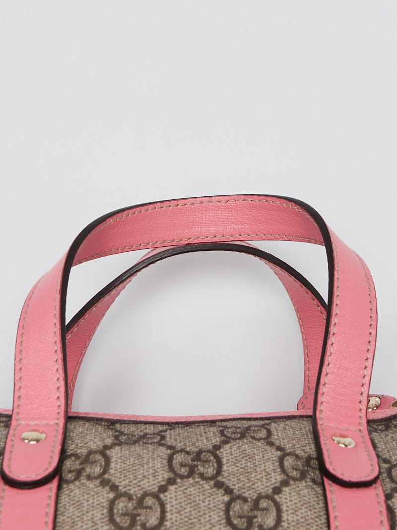 Gucci Beige/Pink GG Coated Canvas Mini Joy Boston Bag - Yoogi's Closet